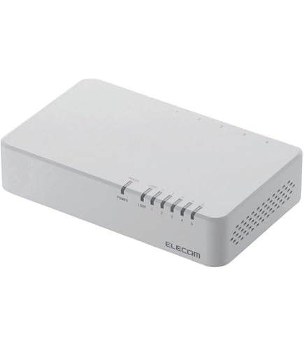 (未使用･未開封品)　エレコム スイッチングハブ 5ポート 10/100Mbps マグネット付き AC電源 EHC-F05PA-JW kmdlckf Amazon | エレコム スイッチングハブ 5ポート 10/100Mbps